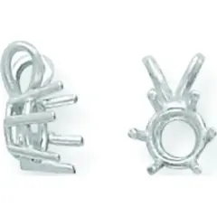 14K White Gold 0.65ct 6 Prong Round Pendant Setting