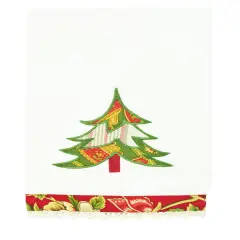 Christmas Trees Embroidered 100% Cotton Guest Towel