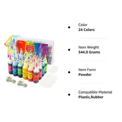 Tie Dye Kit, 24 Colors Tie Dye Shirt DIY Fabric Dye for Women, Kids, Men, with Rubber Bands, Gloves, Plastic Film and Table Covers for Family Friends Group Party Supplies