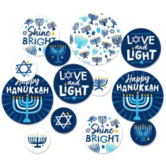 Big Dot of Happiness Hanukkah Menorah - Chanukah Holiday Party Giant Circle Confetti - Party Decorations - Large Confetti 27 Count