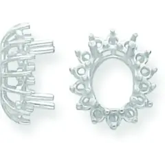 14K White Gold Oval Cluster Setting 1.7mm (x14)