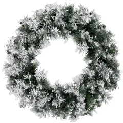 Northlight Flocked Pine Artificial Christmas Wreath - 24" - Unlit White