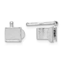 14K White Gold Push Button Box Clasp WG1854