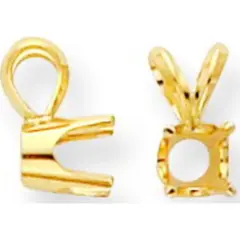 14K Gold 2ct 4 Prong Round Pendant Setting