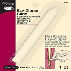 Dritz Ezy Glide, Colorless, 0.2 Ounce, 1 Count Zipper Lubricant, 1 Pack, Clear