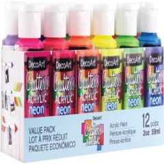 DecoArt Crafter's Acrylic Value Pack 12/Pkg-Brights