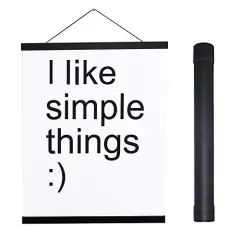 Magnetic Poster Hanger Frame, 9x24 9x12 9x11 Light Wood Wooden Magnet Canvas Artwork Print Dowel Poster Hangers Frames Hanging Kit (Black, 9")