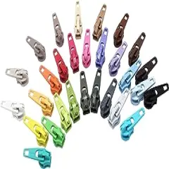 Zipper Repair Kit - #3 Auto Lock YKK Sliders - 30 Sliders Per Pack (Bright & Neutral Colors) - Made in The United States