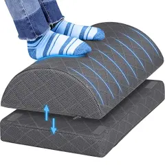 Foot Rest for Under Desk at Work Adjustable Foam for Office, Work, Gaming, Computer, Gift, Home Office Accessories Back & Hip Pain Relief (Grey)
