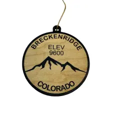 Ornament CUSTOM - Breckinridge Colorado Elevation 9600 BLACK