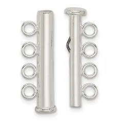 Sterling Silver Double Strand Pearl Clasp (16.70Mm To 27.40Mm)