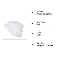100 Pieces (9x12 Inch) Clear Plastic Bags for Packaging, Clothing & T-Shirts Strong Packing Self Adhesive Cellophane Bag