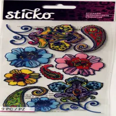 Sticko Mehndi Foiled Vellum Flowers Stickers