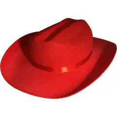 Child's Red Cowboy or Cowgirl Hat With Neck String Costume Accessory