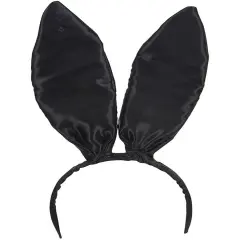 New 9.5" Black Satin Easter Bunny Rabbit Costume Ears