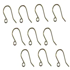 JewelrySupply Shepherds Hook DIY Earring Wires Antique Brass Plated (Package of 10)