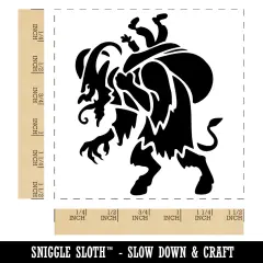 Krampus Christmas Monster Demon Devil Self-Inking Rubber Stamp Ink Stamper Black