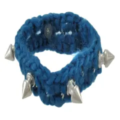 7 Inch Knitted Yarn Bracelet W/ Chrome Spikes
