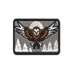 Majestic Barn Owl Flying Multi-Color Embroidered Iron-On or Hook & Loop Patch Applique