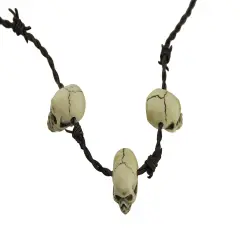 Voodoo Skeleton Plastic Skull Heads Witch Doctor Necklace Halloween Accessories