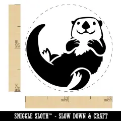 Floating Sea Otter Self-Inking Rubber Stamp Ink Stamper for Stamping Crafting Planners Black