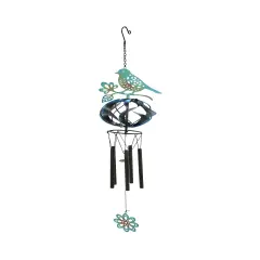 Metal Bird Wind Chime Spinner Garden Art Hanging Patio Decor Yard Decoration