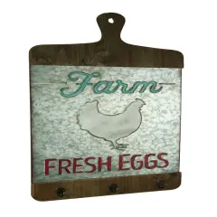 Galvanized Finish Farmhouse Chicken Cutting Board Wall Hook
