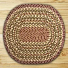 Earth Rugs C-324 Olive / Burgundy / Gray Oval Braided Rug 27" x 45"