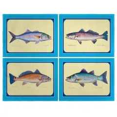 Betsy Drake Assorted Fish Place Mat Set of 4