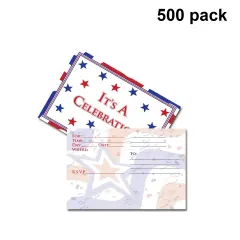 Patriotic Party Postcard Invitations | 4 x 6 inches Plastic wrapped | Raheev&reg;