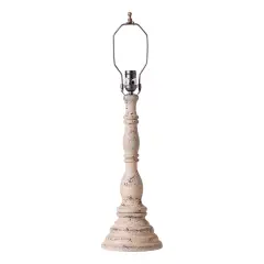 Irvins Country Tinware Davenport Wood Table Lamp Base in Hartford Buttermilk