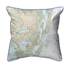 Chatham Harbor Map Pillow 12x12 &ndash; Small Corded Decor