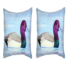 Pair of Betsy Drake Lesser Scaup No Cord Pillows 16 Inch X 20 Inch