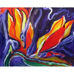 Betsy Drake Purple Paradise Outdoor Wall Hanging 24x30