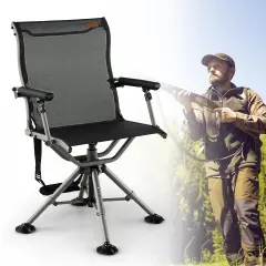 Costway 360 Degree Silent Swivel Hunting Chair w/ All-terrain Feet Pads Support 400 LBS