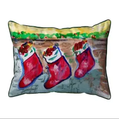 Betsy Drake Christmas Stockings Extra Large 20 X 24 Indoor / Outdoor Pillow