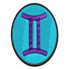 Gemini Horoscope Astrological Zodiac Sign Multi-Color Embroidered Iron-On or Hook & Loop Patch Applique