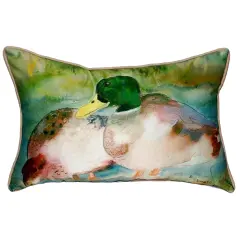 Betsy Drake Mallard Ducks Extra Large 20 X 24 Indoor / Outdoor Pillow
