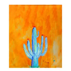Betsy Drake Tall Cactus Fleece Throw Multicolor