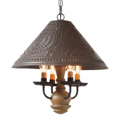 Wooden Homespun Shade Light in Pearwood