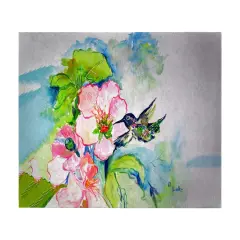 Betsy Drake Hummingbird and Hibiscus 30 X 50 Inch Comfort Floor Mat