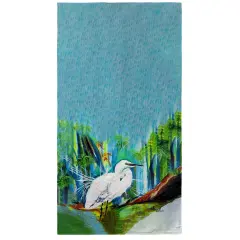 Betsy Drake Acrylic Egret Beach Towel Multicolor