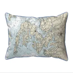 Easton, MD Nautical Map Pillow 20x24 &ndash; Extra Large Zippered