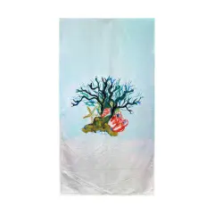 Betsy Drake Starfish Coral Shells Beach Towel Multicolor