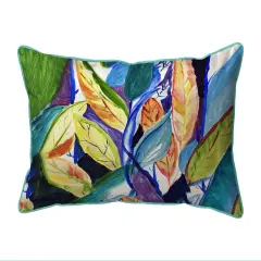 Betsy Drake Gold Leaves Large Indoor/Outdoor Pillow 16x20 Multicolor