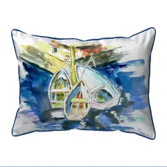 Betsy Drake Three Row Boats Extra Large 20 X 24 Indoor / Outdoor Pillow