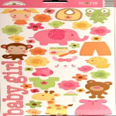 Doodlebug Designs Sugar & Spice Glitter Icons Cardstock Stickers