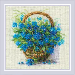 RIOLIS Counted Cross Stitch Kit 8.75"X8.75"-Forget Me Knots In A Basket