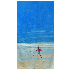 Betsy Drake Chasing Gulls Beach Towel Multicolor