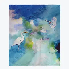 Betsy Drake Three Egrets Throw Multicolor